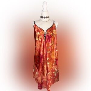 Vintage Secret Treasures Floral Satin Chemise